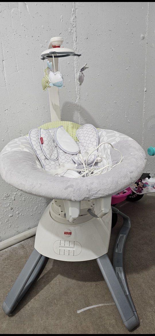 Fisher-Price Cradle 'n Swing Electric Baby Swing - Gray and White