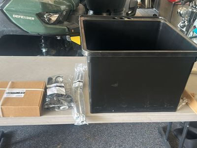 2 Tehila Utility Sinks with Supply Lines and Installation Accessories. One white. One black. $100 each
