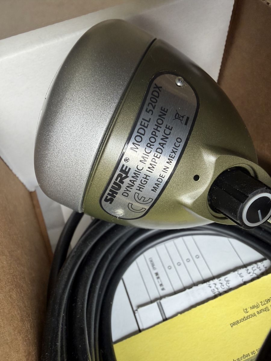 Shure Model 520DX Dynamic Microphone Green Bullet High Impedance