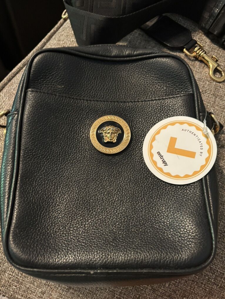 Real Versace Cross Body Bg With Medusa Gold Detail