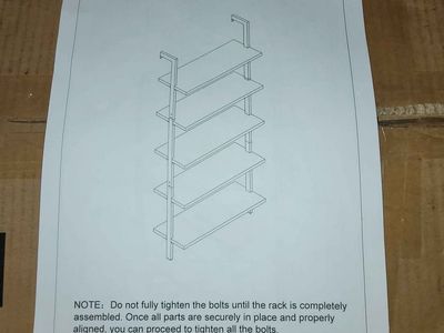 (NEW IN BOX) 5 TIER WALL MOUNT LADDER BOOKSHELF