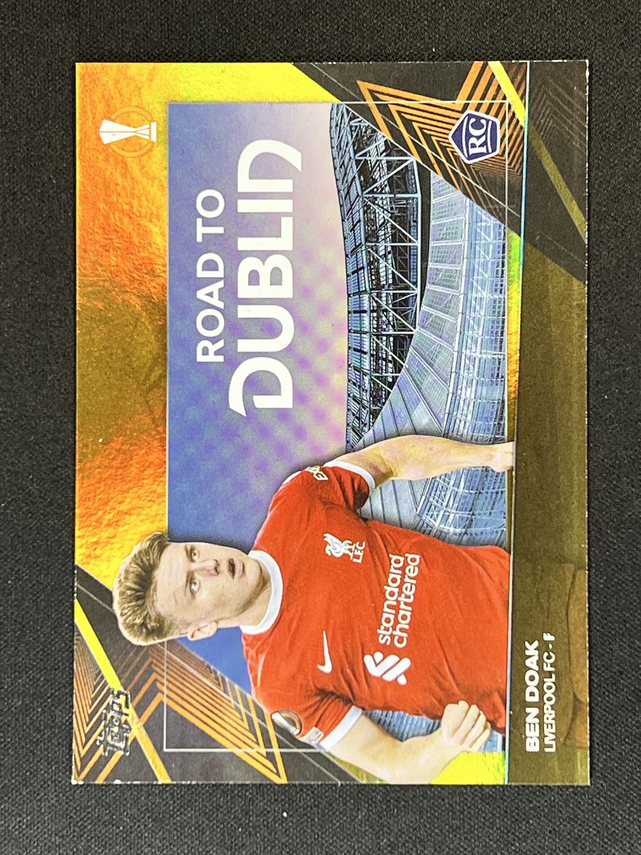 2024 Topps UEFA Ben Doak Road to Dublin Rookie Card RC #RF-13 Serial Numbered 27/50 Liverpool FC