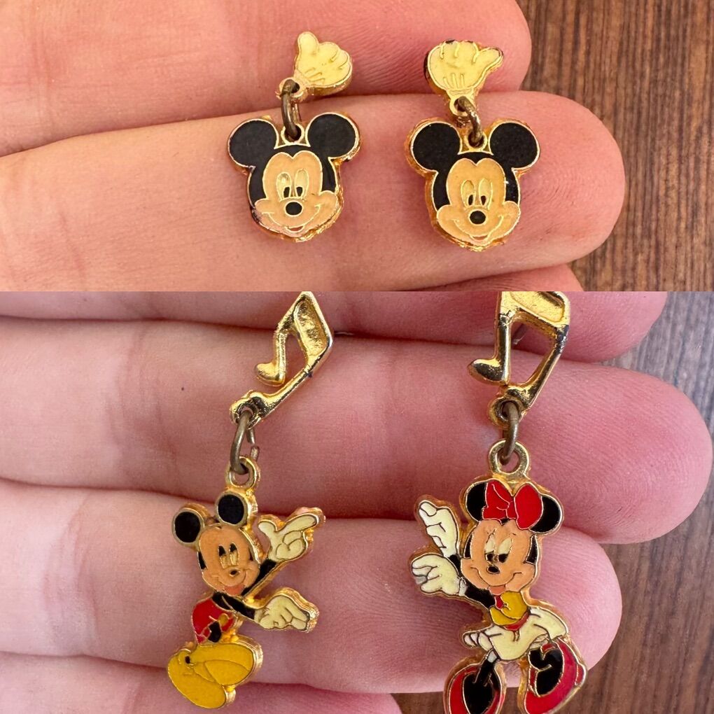 Mickey Mouse Kids Girls Earrings Gold Disney