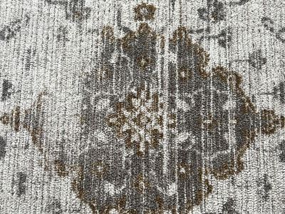 Traditional Style Area Rug - Gray & Brown Medallion Pattern, Soft Pile