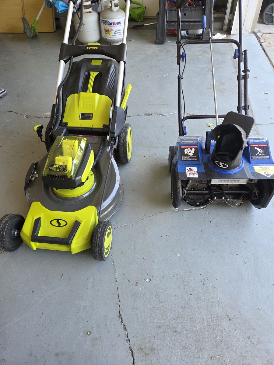 48 V electric lawnmower and snowblower