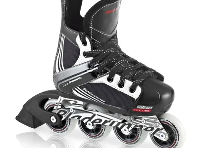 Bladerunner by Rollerblade Dynamo Jr Size Adjustable Hockey Inline Skate, Black and Red, Inline Skates