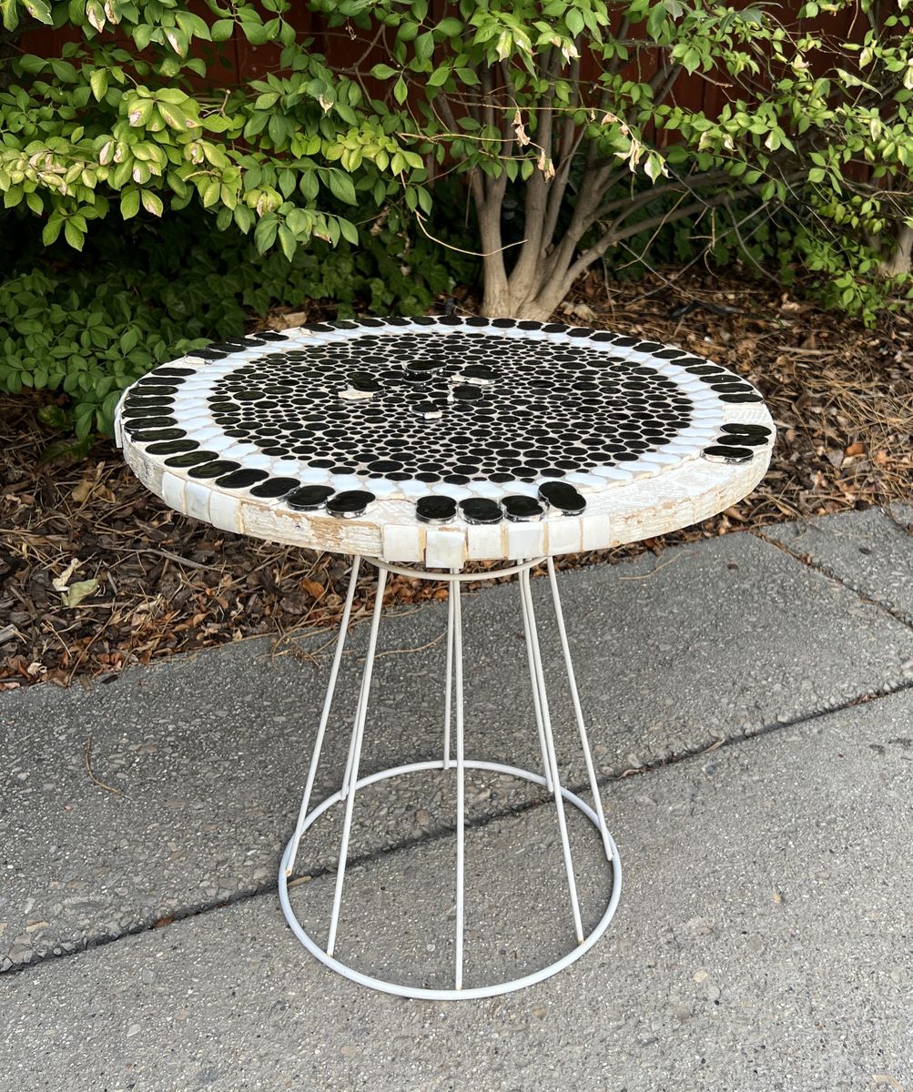 Vintage outdoor mosaic side table