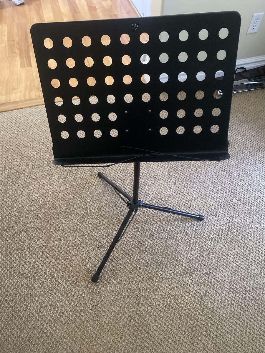 Black Sheet Music Stand with Tripod Base
