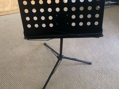 Black Sheet Music Stand with Tripod Base