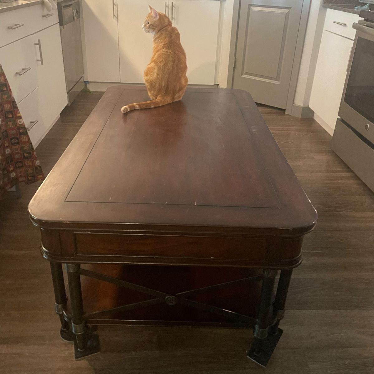 Large Beautiful Dark Oak Wooden Coffee Table / Cocktail Table