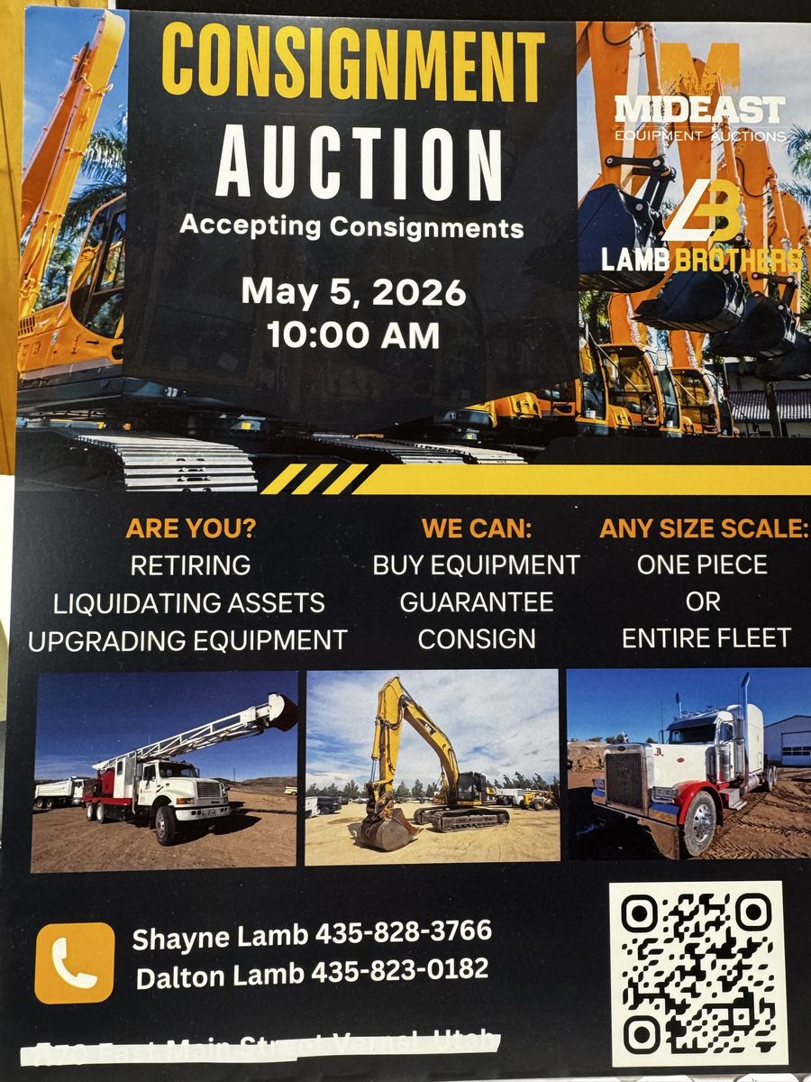 Upcoming Equipment Auction!