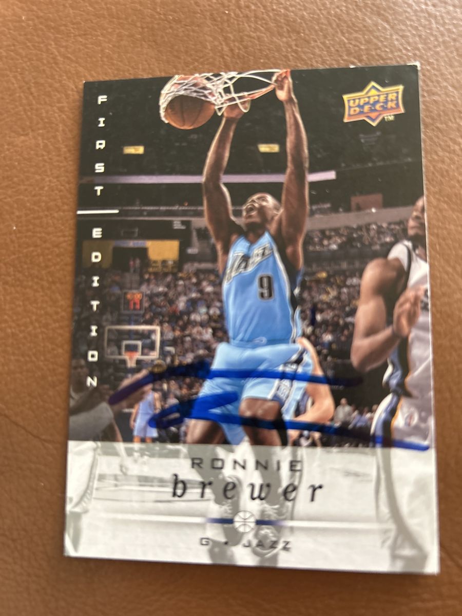 2008-09 Upper Deck First Edition Ronnie Brewer Autographed Basketball Card - Utah Jazz Hand Signed Collectible
