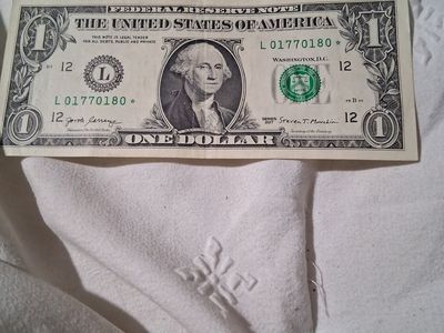 Series 2017 $1 Star Note Federal Reserve Note San Francisco L01770180*