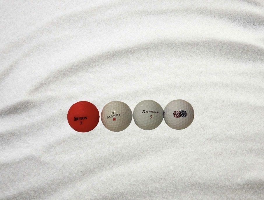 Mixed Golf Balls - Srixon, Maxfli, TaylorMade - Used Condition - Set of 4