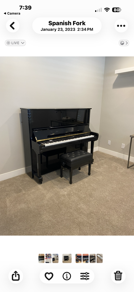 2018 Young Chang Y131 52” Polished Ebony Upright Piano – Excellent Condition!