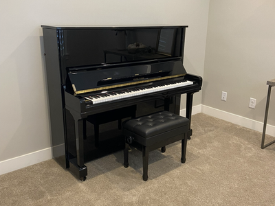 2018 Young Chang Y131 52” Polished Ebony Upright Piano – Excellent Condition!