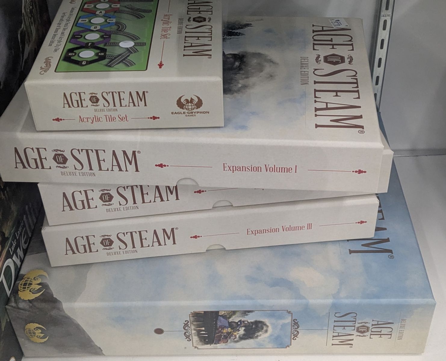 Age of Steam Deluxe board game plus expansions I-III and acrylic tiles