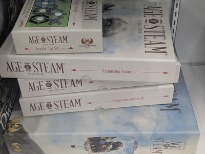 Age of Steam Deluxe board game plus expansions I-III and acrylic tiles