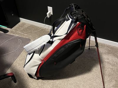 Vessel VLX Stand Golf Bag White/Red/Black - Unisex, Lightweight Carry Bag, 14-Way Divider