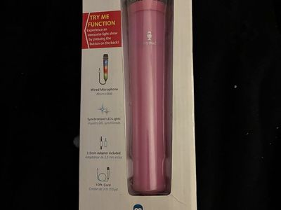 Singing Machine Light Up Wired Microphone - Pink (10ft Cord)