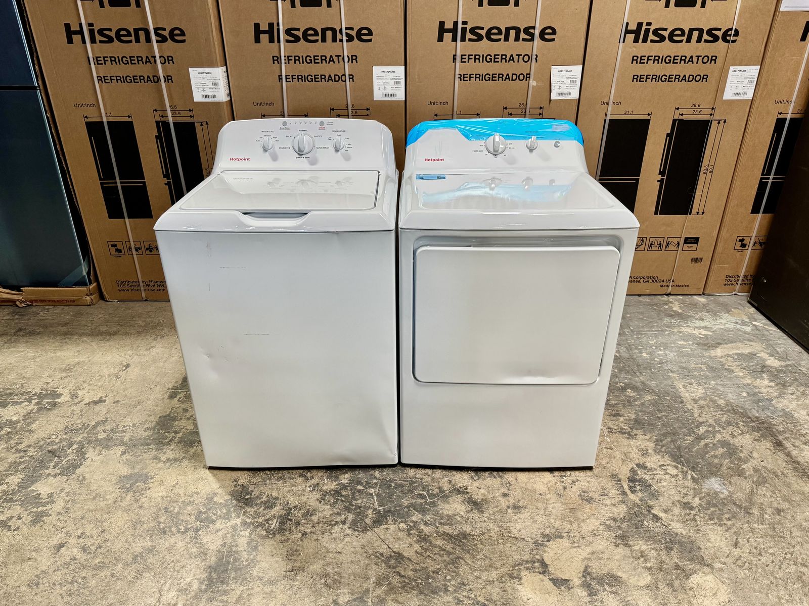HOTPOINT WASHER AND DRYER SET WITH WARRANTY