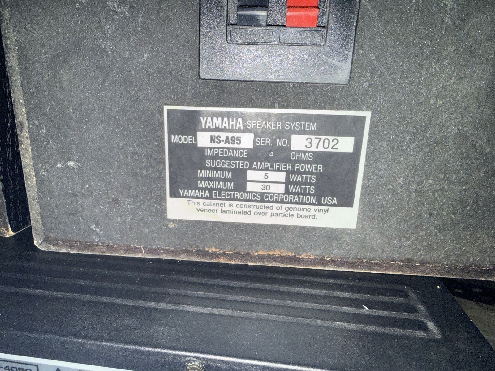 Yamaha NS-A95 Vintage Speaker System 4 Ohms 30W Max