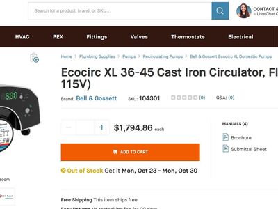 Bell & Gossett B&G Ecocirc XL 36-45 High-Efficiency Circulator Pump 104301 NEW