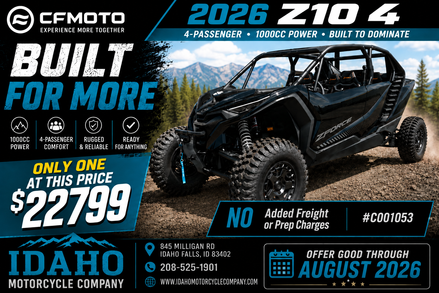 2026 CFmoto Z10 4  No Freigh NO Prep One Unit at this Price