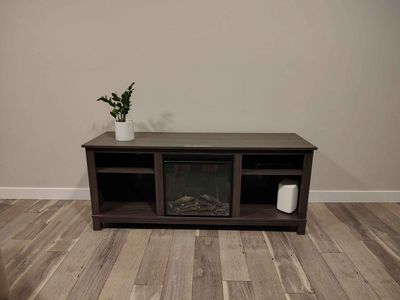 TV console with electric fireplace