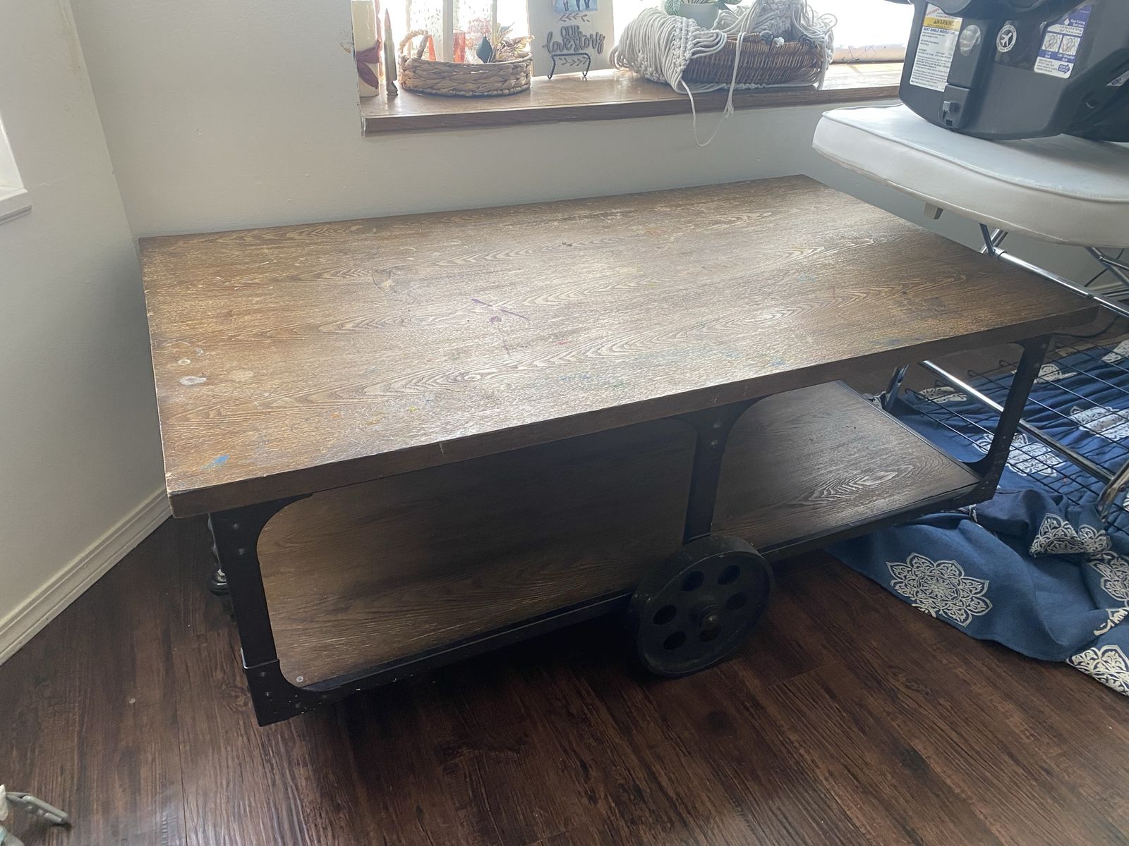 Wood and Metal Coffee Table