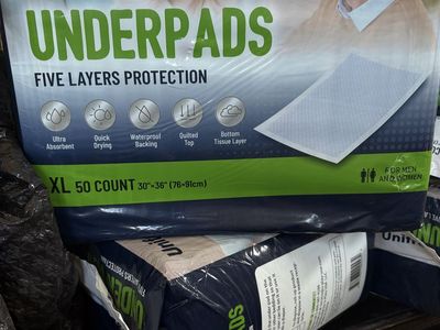 Unifrree under pads, Chux pads, absorbent pads.