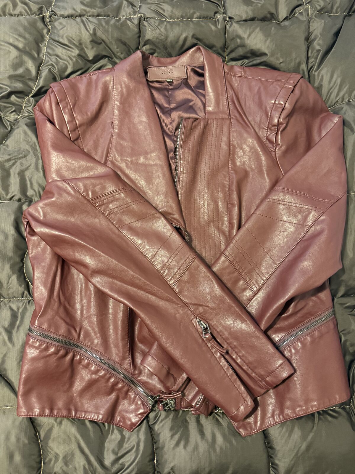 Burgundy Pleather Jacket