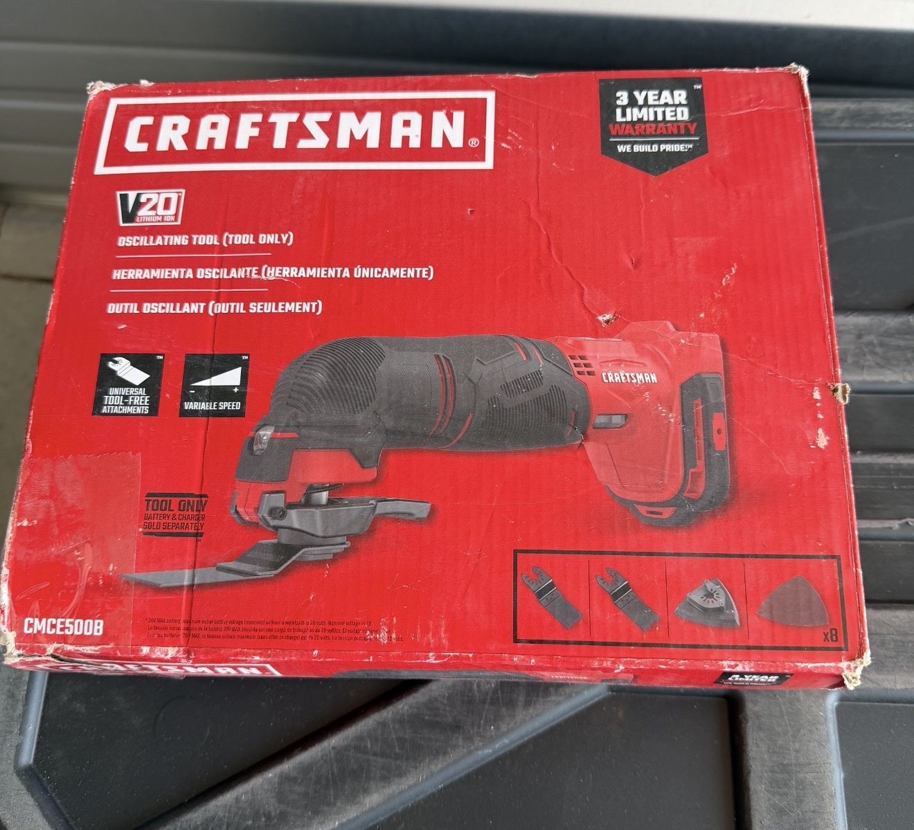 CRAFTSMAN V20 Cordless Oscillating Multi-Tool (Tool Only, Model CMCE500B)