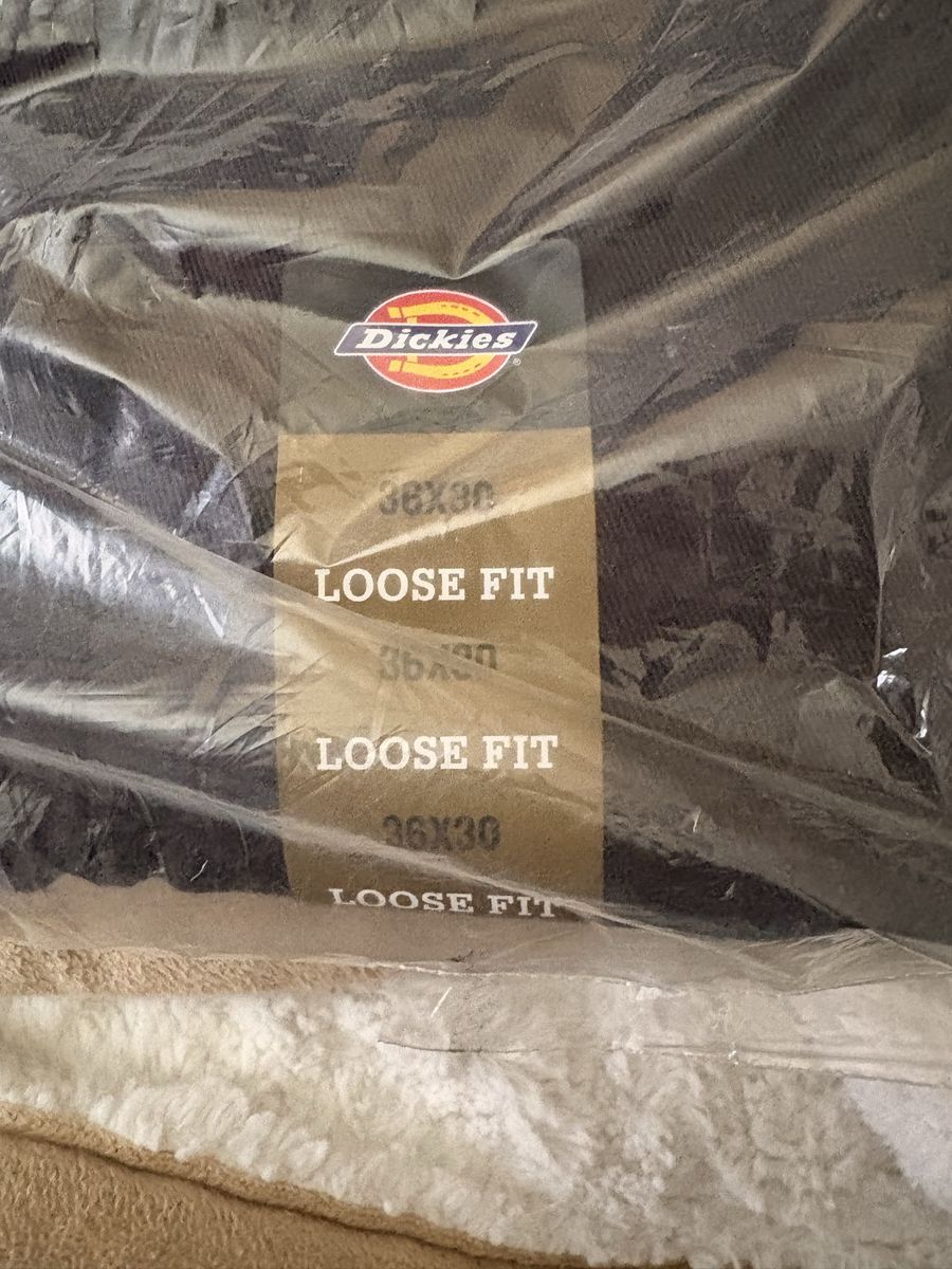 Dickies Men's 36x30 Loose Fit Twill Work Pants Black Straight Leg Reinforced Knee