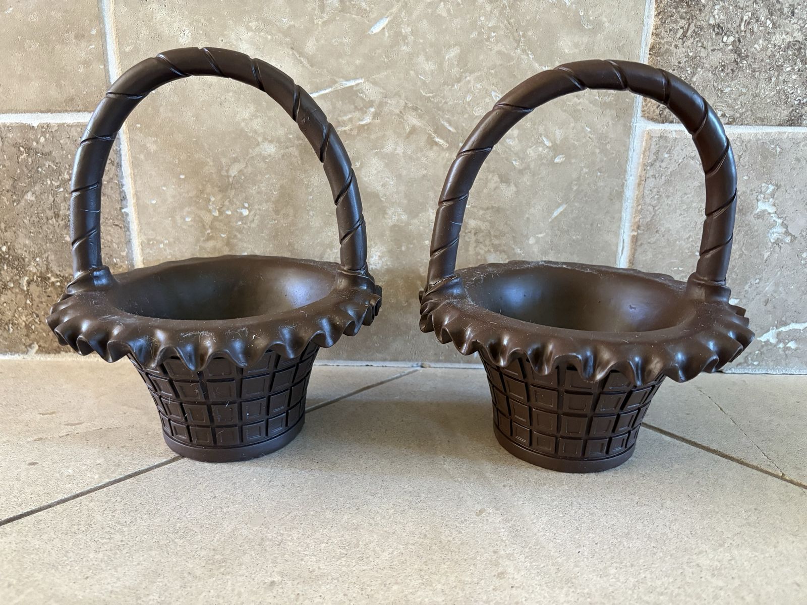 2 Resin Easter Baskets That Look Like Chocolate 