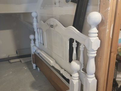 Queen White Painted Wooden Bed Frame with Headboard and Footboard