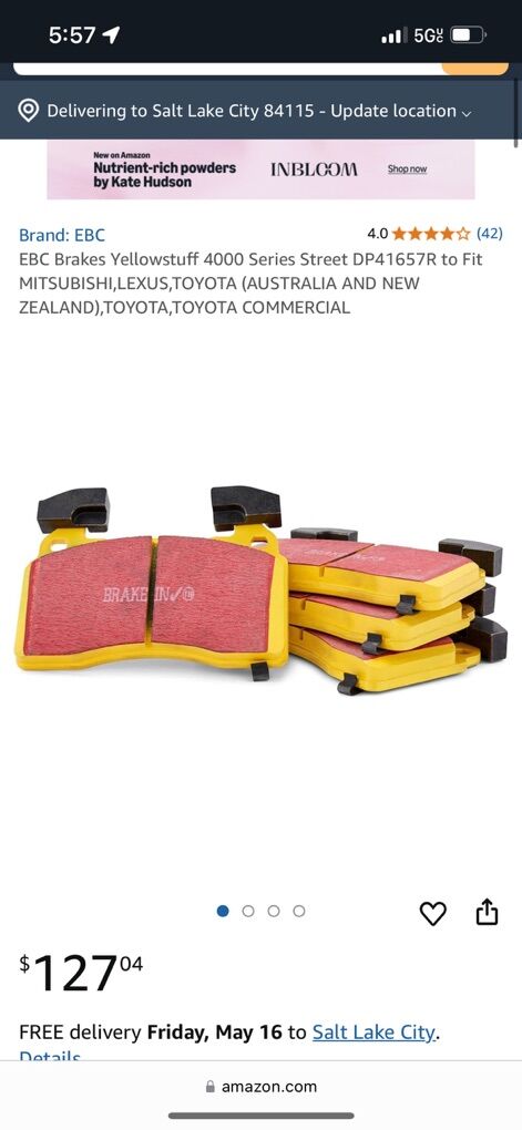 EBC Brake Pads Yellowstuff - Lexus, Toyota