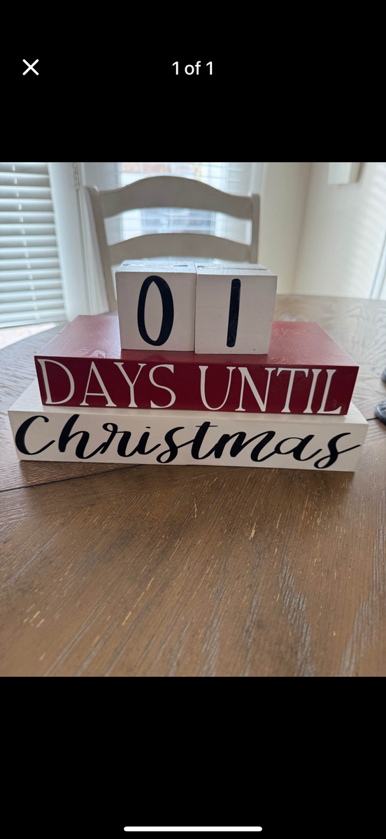 Days till Christmas wooden blocks