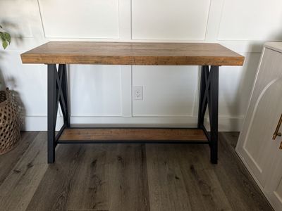 Wood & metal sofa table