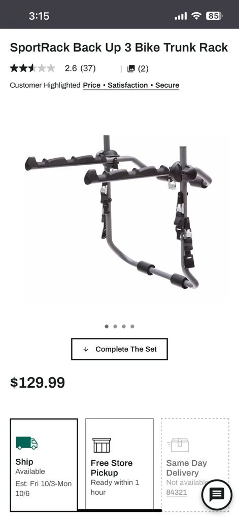 SportsRack Backup 3 Bike Rack