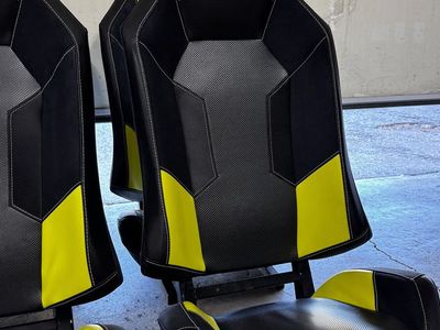 Polaris RZR Factory Seats Black/Yellow Set of 4 with Brackets