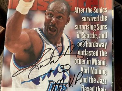 Karl Malone Sports Illustrated Signed