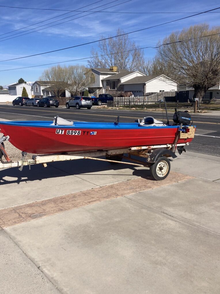 14 Foot alluminum Boat And Trailer