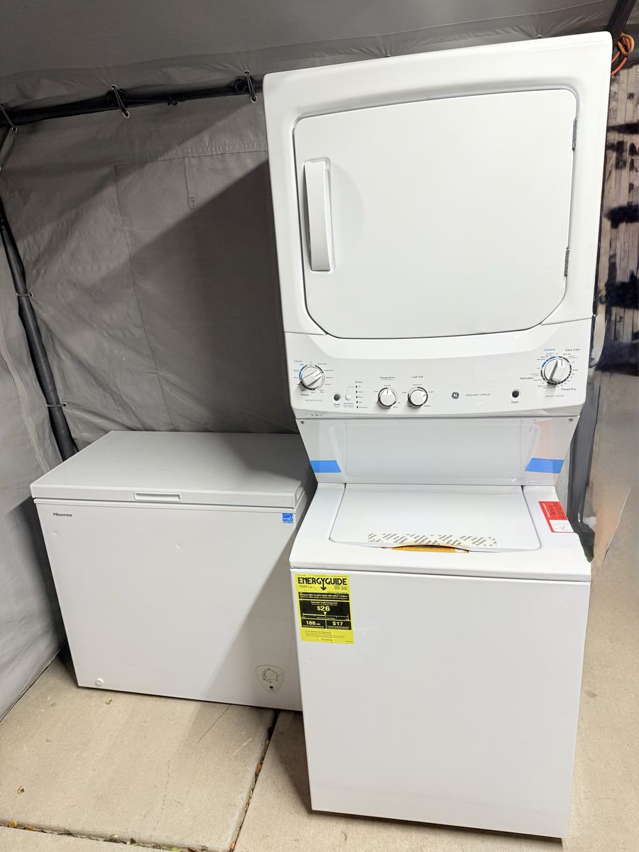 GE Spacemaker Unitized Washer & Electric Dryer Combo White