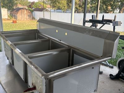 Elkay 3-Compartment Stainless Steel Commercial Sink 16x20