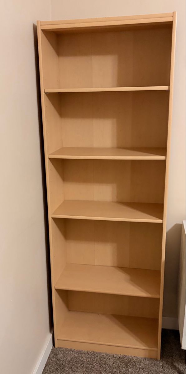 Simple Light Wood 6-Tier Bookcase/Shelving Unit - Used