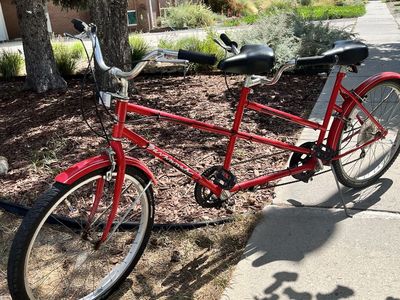 Red Huffy Savannah Tandem Two-Seater Bicycle