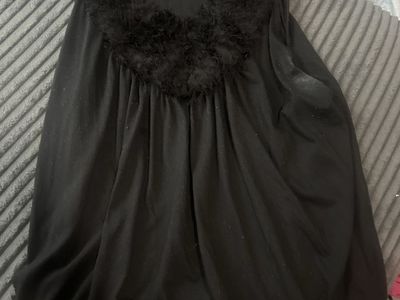 Lane Bryant Black Sleeveless Top with Faux Fur Trim size 18/20