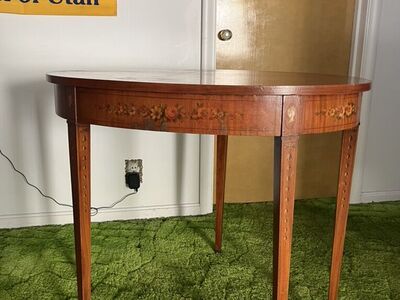 antique mahogany demi-lune card table.