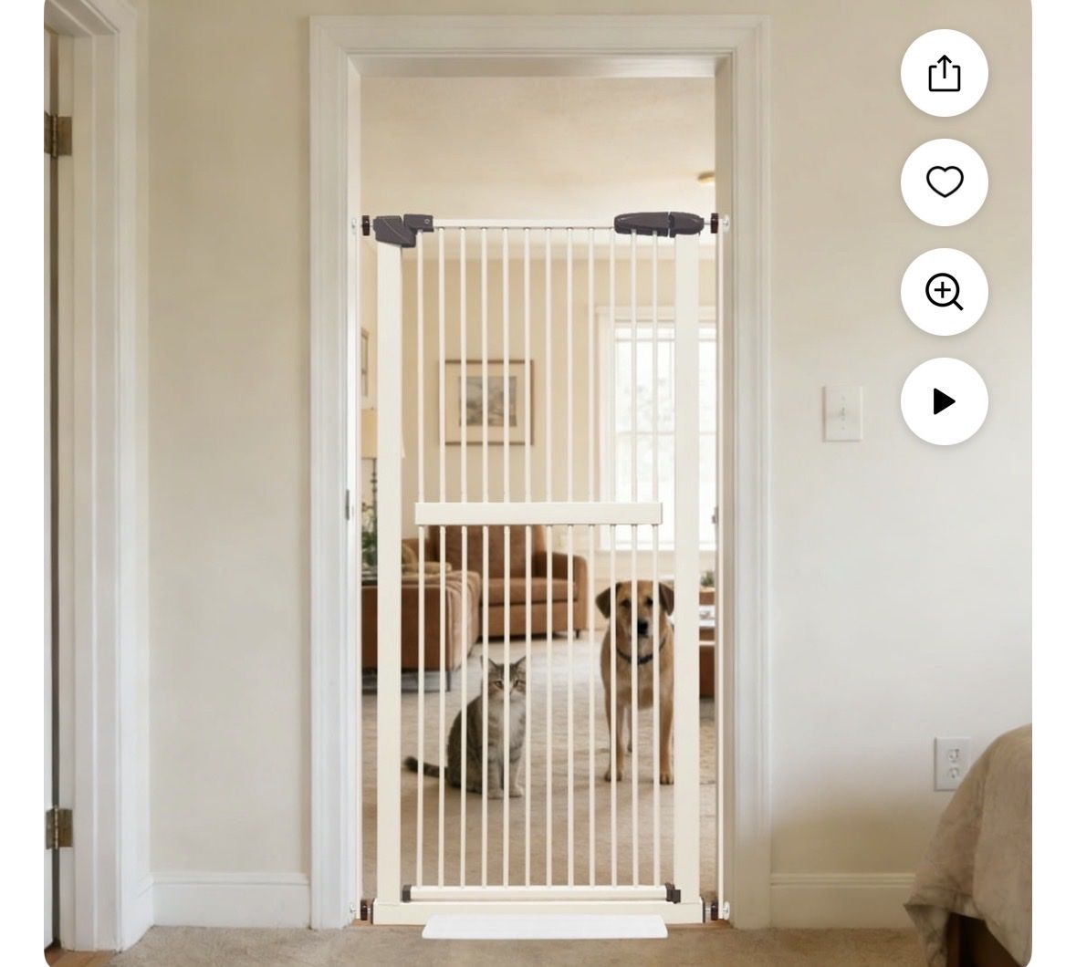 White Extra Tall Gate-30-34x61 Height